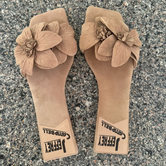 Jeffrey Campbell Petals Sandals in Neutral Suede - Picture 2 of 9